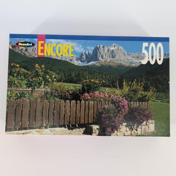 RoseArt Encore "Fenced Garden" 500 Fully Interlocking Piece Jigsaw Puzzle - GUC - Picture 1 of 10